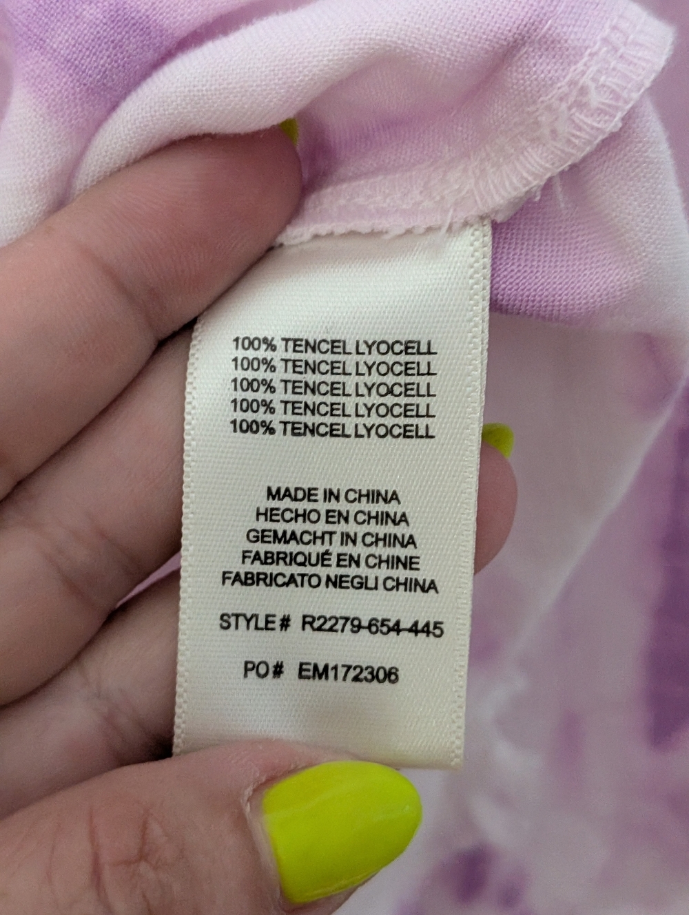 Cloth & Stone Anthropologie Purple Tie Dye Button Down Shirt Small Tencel Lyocel - Picture 5 of 5
